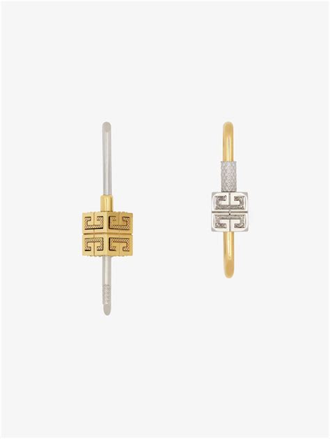 boucles d'oreilles givenchy|Lock asymmetrical earrings in metal .